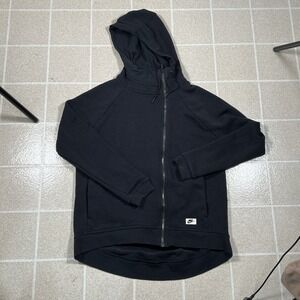 Nike Modern Cape Jacket Black Hooded Asymmetrical Zip‎ Womens Size Small